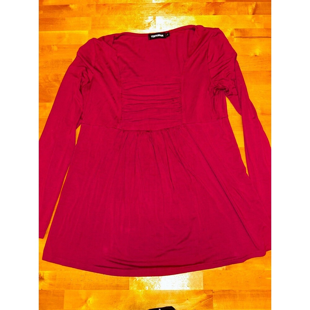 Women’s Yesfashion red long sleeve baby doll style top size large